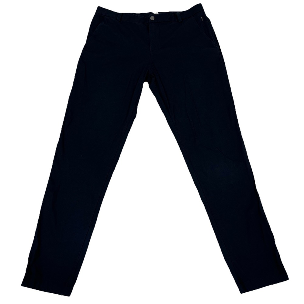 Lululemon Commission Pants Mens 34 Slim Black Warpstreme Work Golf Chino Preppy
